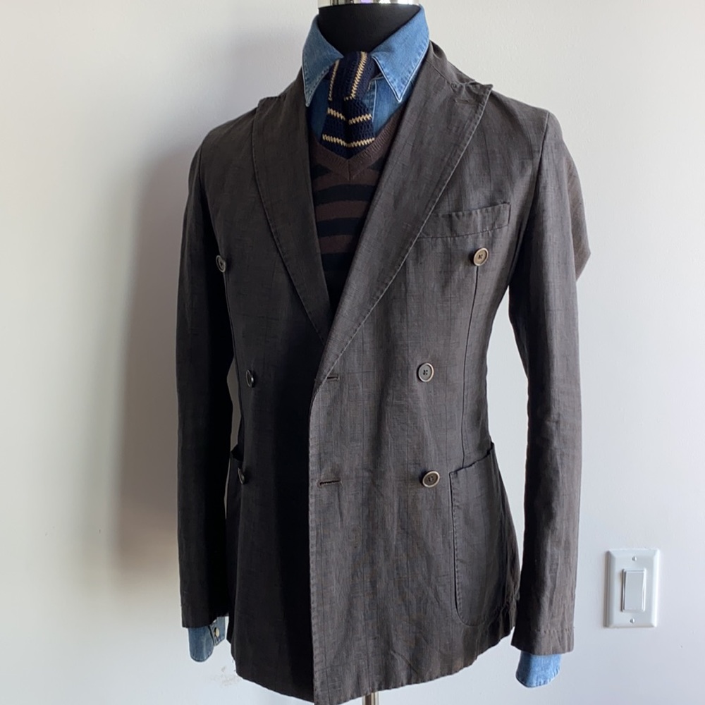 Double Breasted Chocolate Brown Blazer 48R